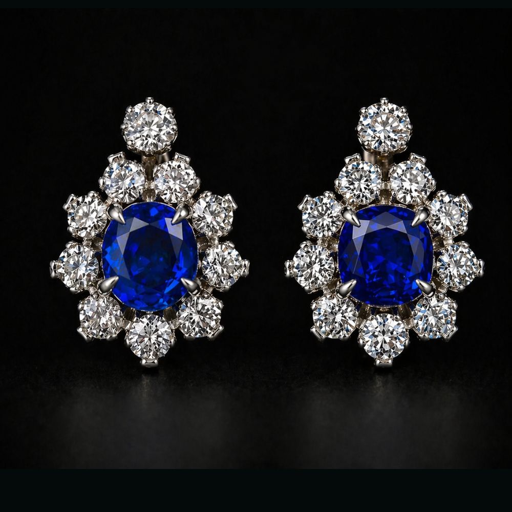 ROYAL BLOOM SAPPHIRE DIAMOND EARRINGS